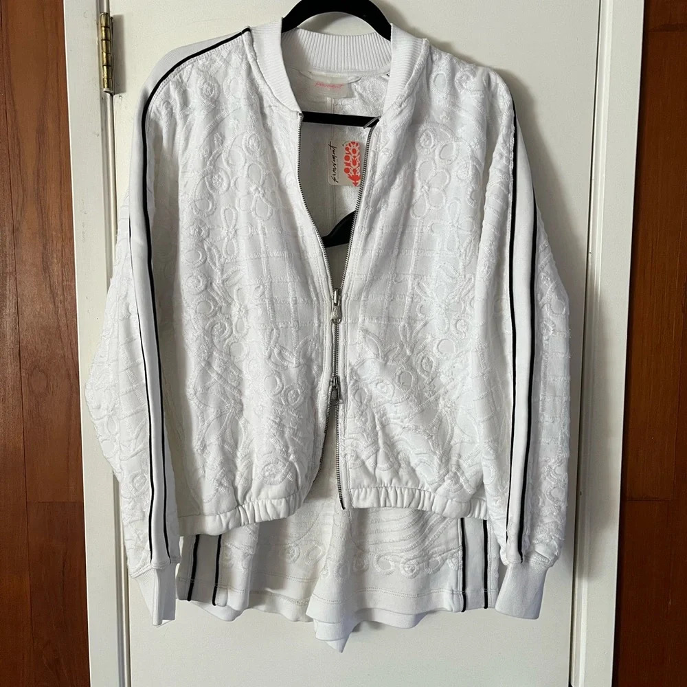 Free People Movement Embroidered Terry Jacket and Short Set - Picture 2 of 9